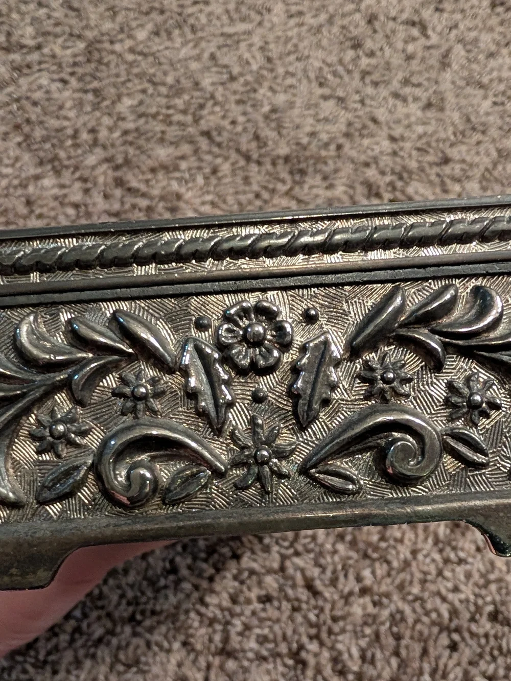Godinger Ornate Silver Floral Rectangular Trinket Box
